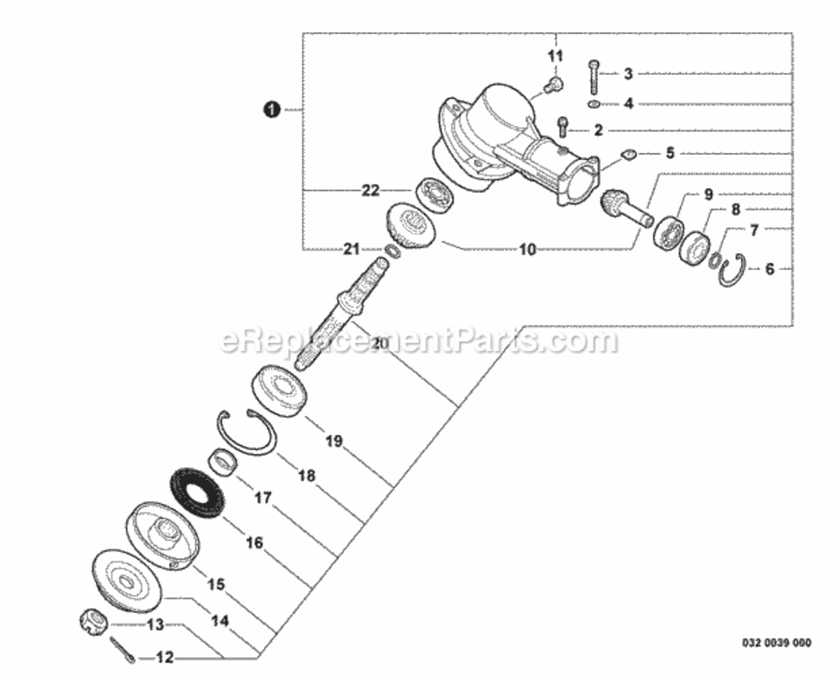 Gear_Case Diagram and Parts List for 99944200600  Echo Brush Cutter