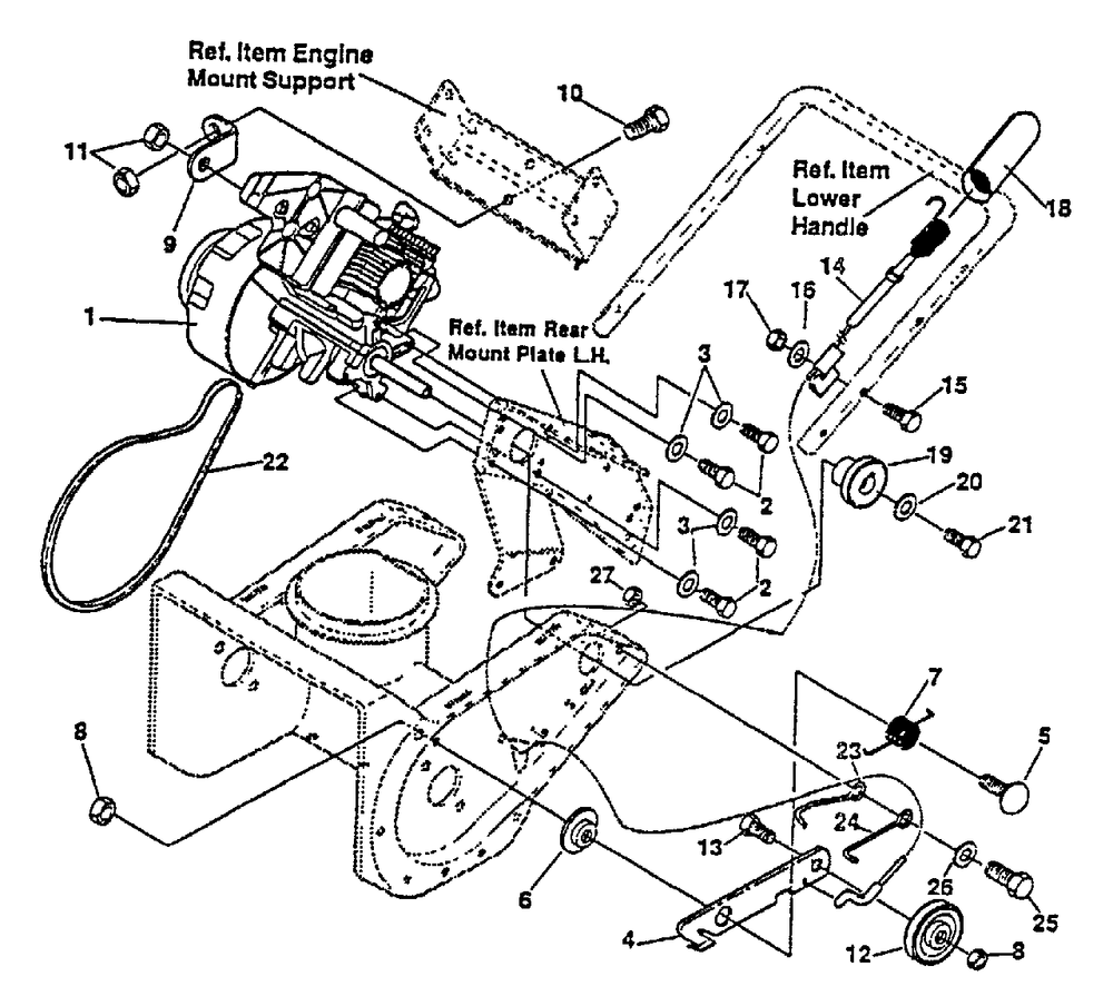 Auger Drv Sys Diagram and Parts List for ST-4500E 5001181329934 - 5001999999999 Echo Snow Blower
