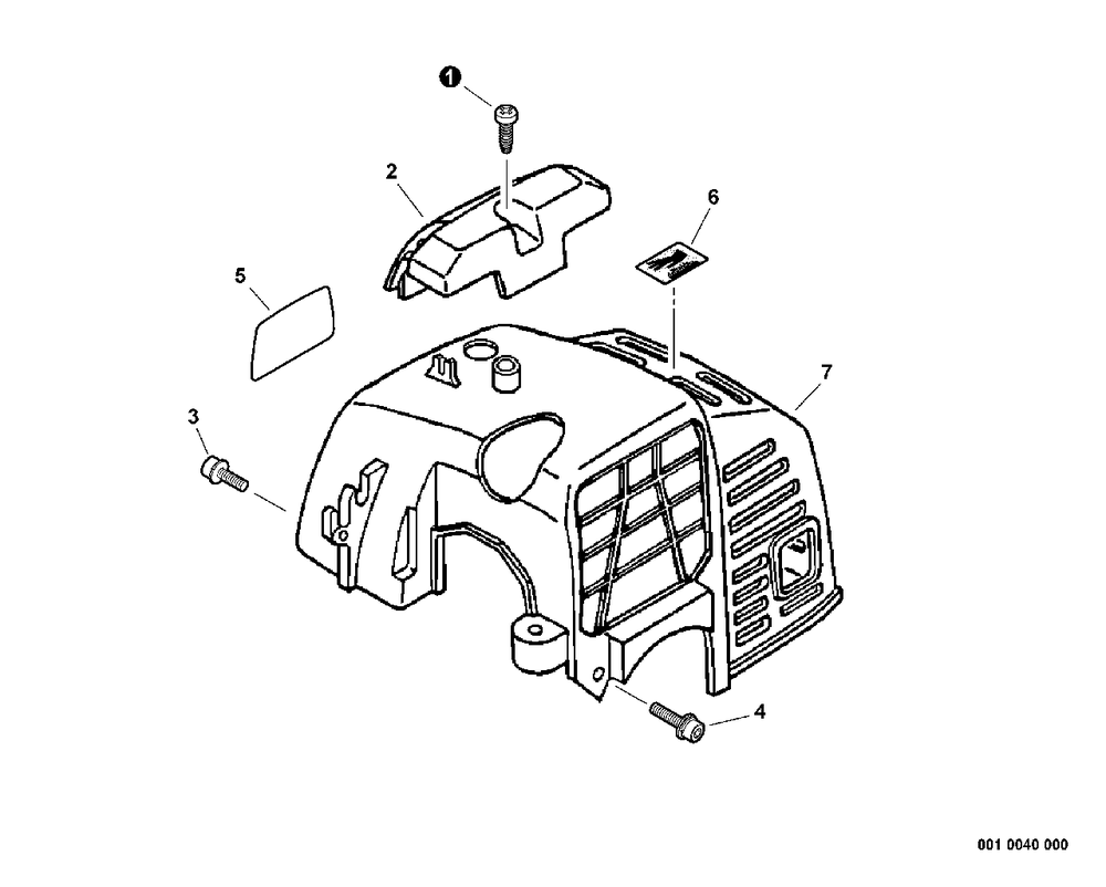 Engine Cover Diagram and Parts List for PPT-2400 (Type 1E)(E14220001001 - E14220999999) Echo Pole Saw