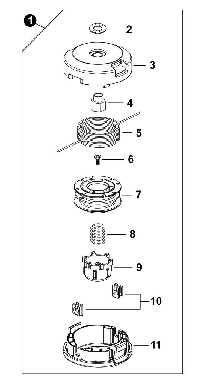 Trimmer Head Diagram and Parts List for SRM-22GES U54126001001 - U54126999999 Echo Trimmer
