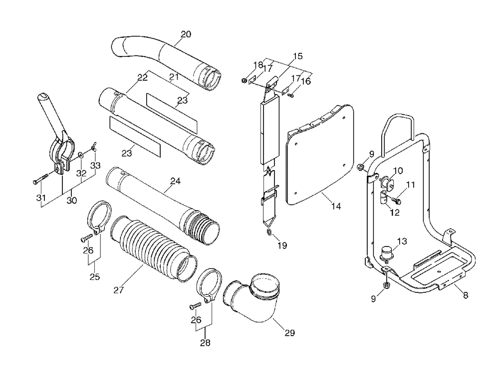 Harness, Blower Pipe Diagram and Parts List for PB-400E (Type 2E)(509501 - 999999) Echo Leaf Blower / Vacuum