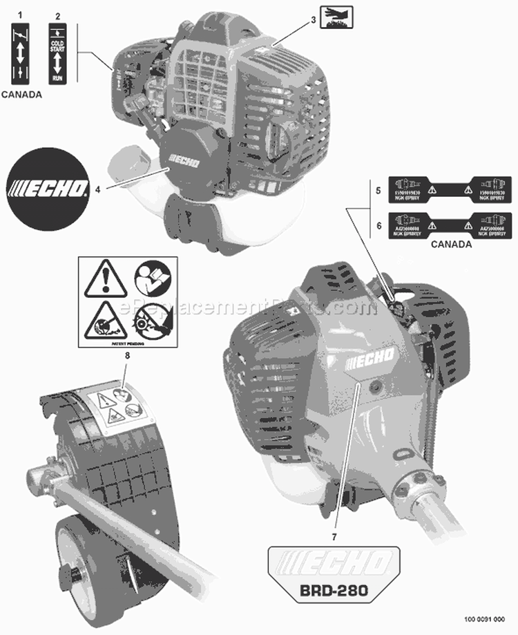 View of Trimmer Choke Label 89033252730 - OEM Echo - eReplacementParts.com