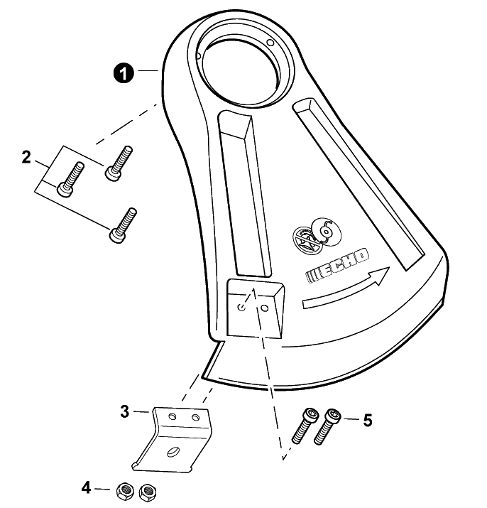 Debris Shield Diagram and Parts List for DSRM-2100 400SRM000001 - 400SRM999999 Echo Trimmer