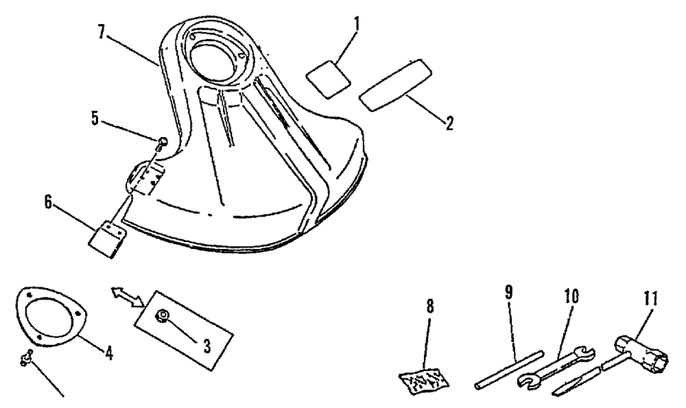 Shield, Plastic, Tools Diagram and Parts List for SRM-2501 043001 - 061968 Echo Trimmer