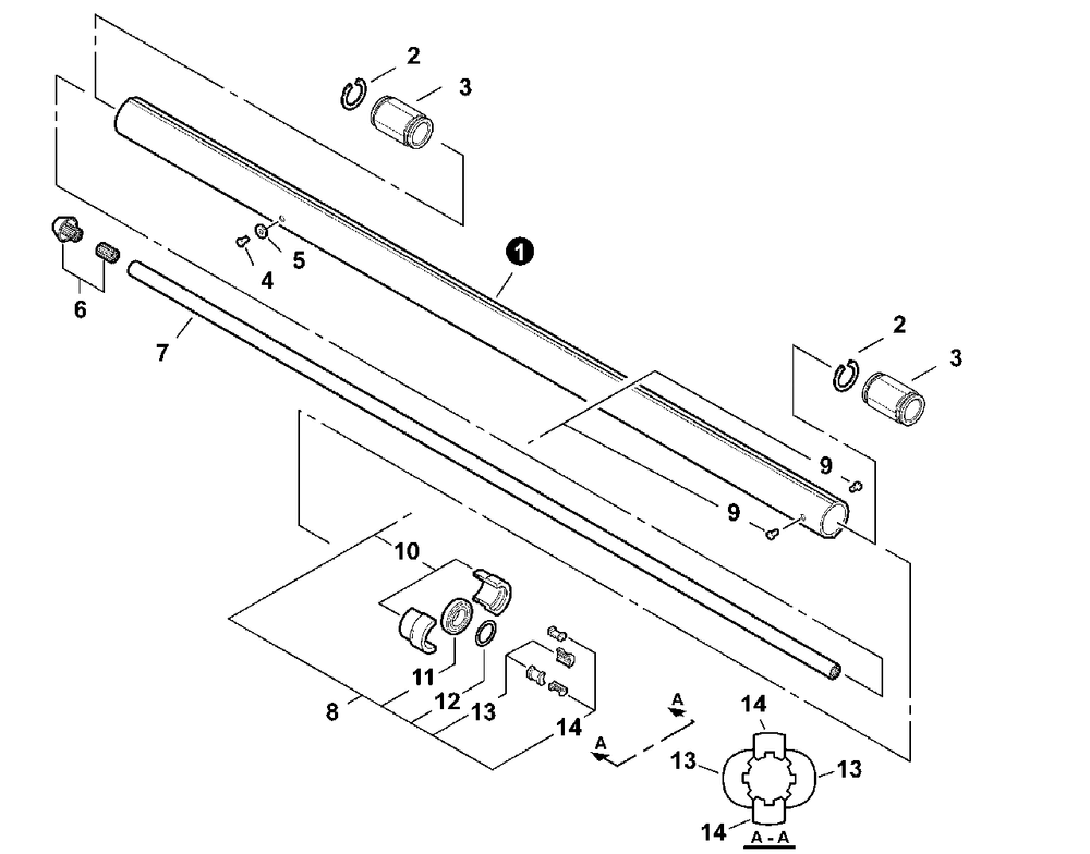 Main Pipe - Upper Diagram and Parts List for 90090 99922204515 Echo Hedge Trimmer