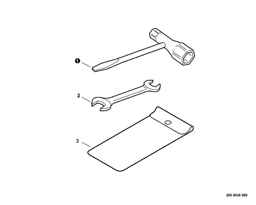 Tools Diagram and Parts List for WP-1000 (Type 1E)(W15103001001 - W15103999999) Echo Water Pump