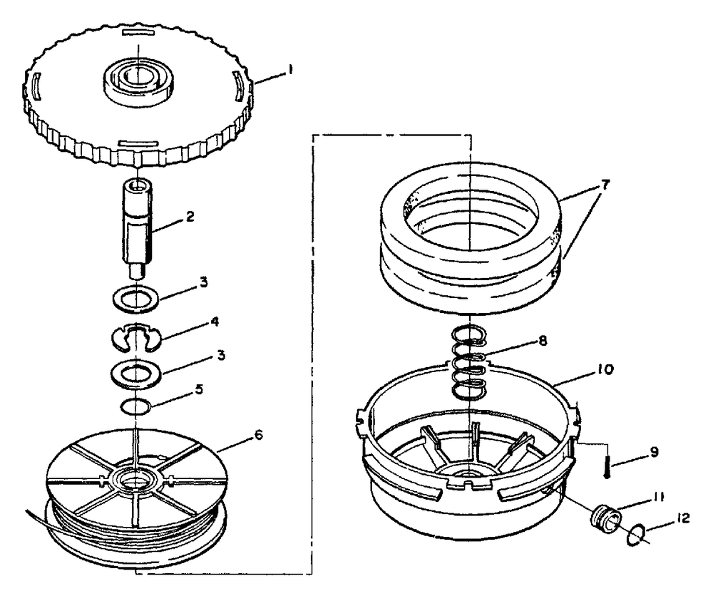 Line Head Diagram and Parts List for SRM-210 E Version Echo Trimmer