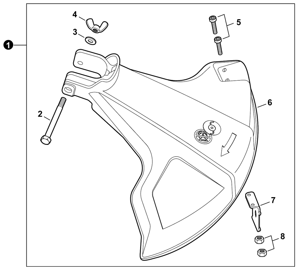 Debris Shield Diagram and Parts List for GT-22GES U54026001001 - U54026999999 Echo Trimmer
