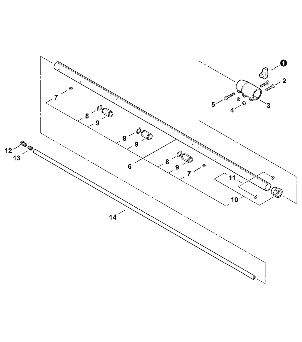 Main Pipe - Upper Diagram and Parts List for 99000 99922204513 Echo Hedge Trimmer