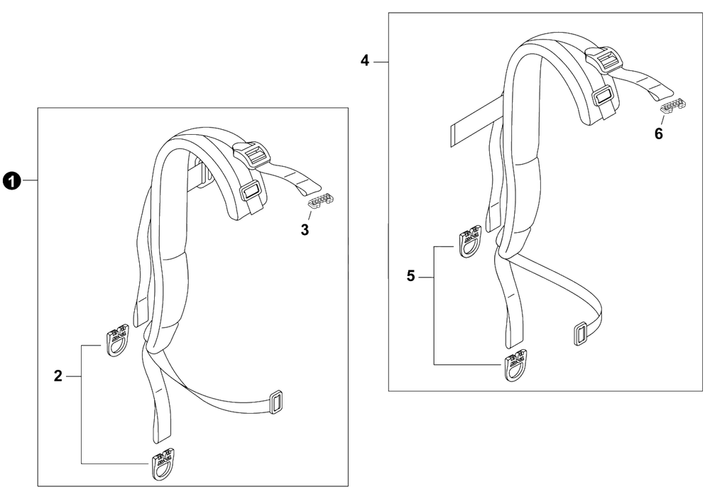 Harness Diagram and Parts List for PB-9010H P55915001001 - P55915999999 Echo Leaf Blower / Vacuum