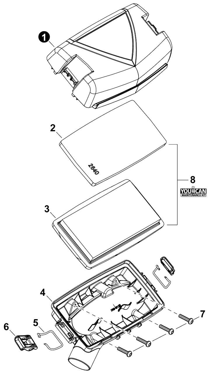 Air Filter Diagram and Parts List for PB-9010H P55915001001 - P55915999999 Echo Leaf Blower / Vacuum