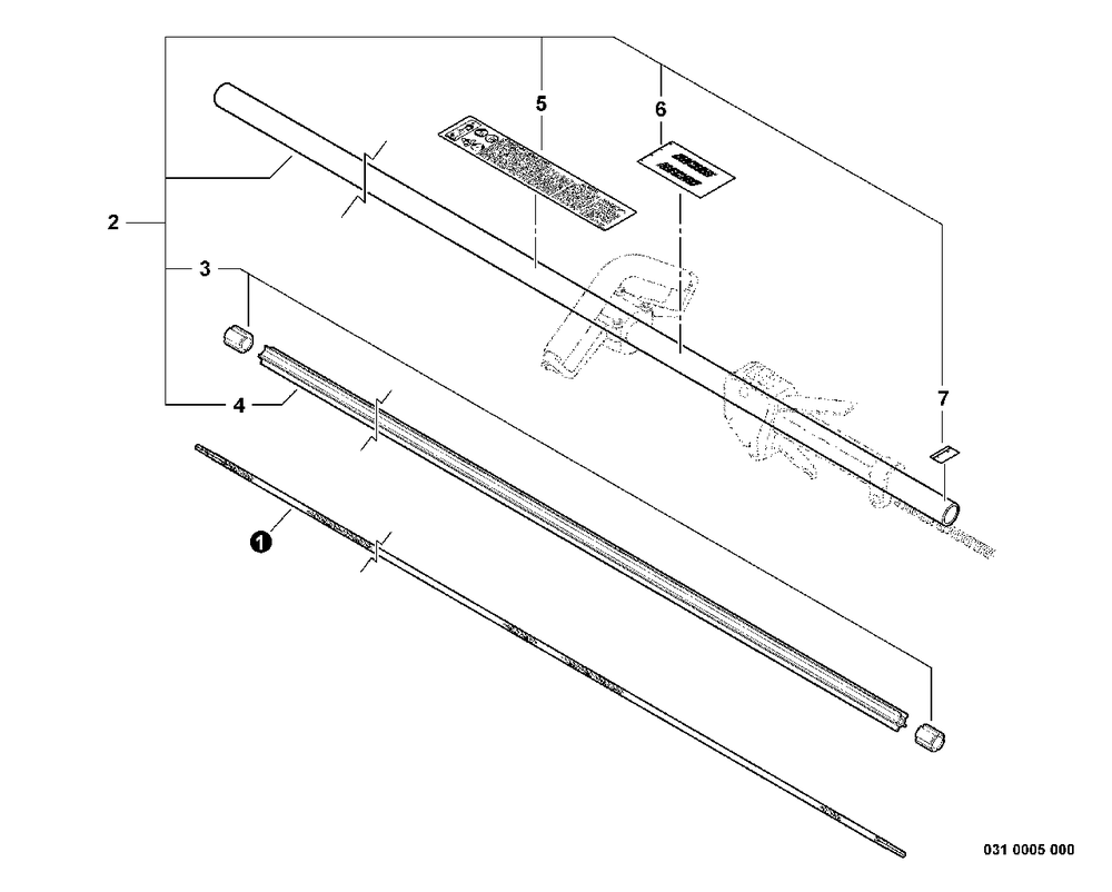 Main Pipe Assembly, Driveshaft Diagram and Parts List for SRM-230 S73112127552 - S73112328927 Echo Trimmer