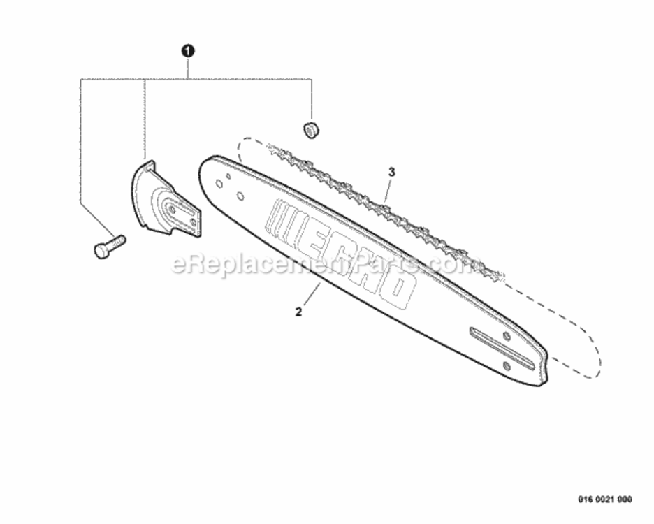 Standard_Guide_Bar_Saw_Chain_Kick_Guard Diagram and Parts List for CS-271T C21112001001 - C21112999999 Echo Chainsaw