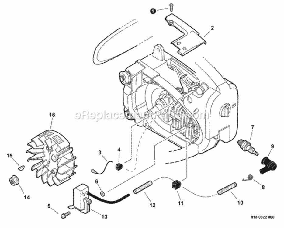 Ignition Diagram and Parts List for CS-271T C26312001001 - C26312999999 Echo Chainsaw