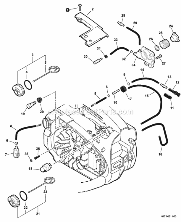 Auto-Oiler_Fuel_System Diagram and Parts List for CS-271T C26513001001 - C26513999999 Echo Chainsaw