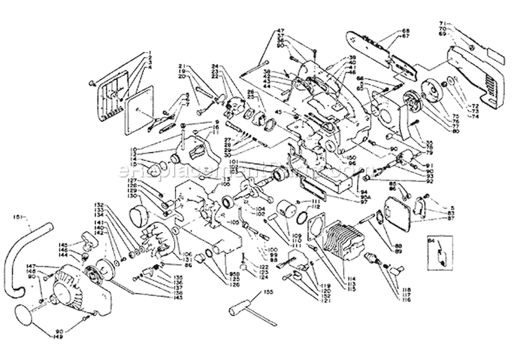Page B Diagram and Parts List for CS-280E 0000001 - 0055489 Echo Chainsaw