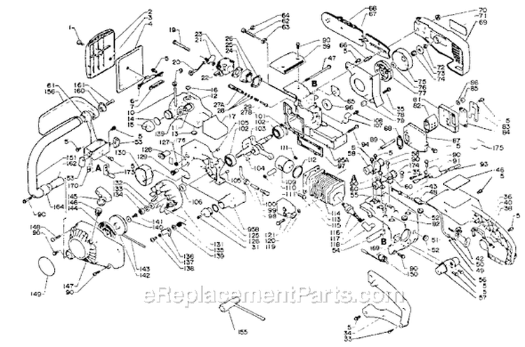 Page C Diagram and Parts List for CS-290EVLP After S/N 008580 Echo Chainsaw
