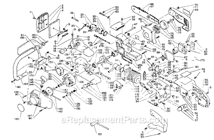 Page D Diagram and Parts List for CS-290EVLP After S/N 008580 Echo Chainsaw