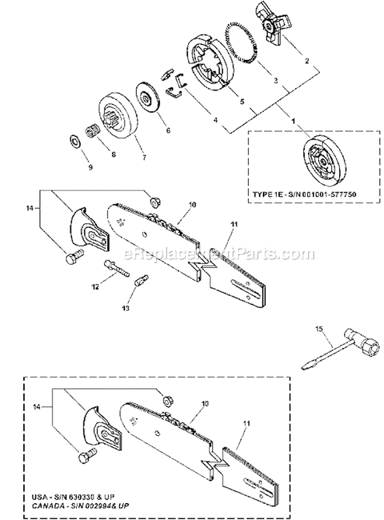 Part Location Diagram of 12A0ZD3745 Echo Guide Bar - 12 In.