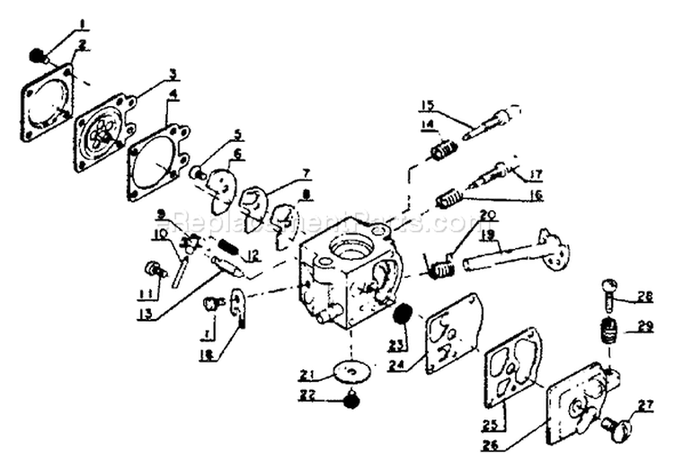 Page B Diagram and Parts List for CS-302S 17501 - 30500 Echo Chainsaw