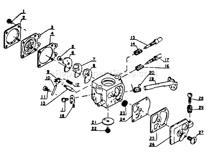 Page B Diagram and Parts List for CS-302S 30501 - 64670 Echo Chainsaw