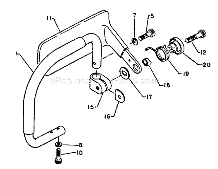 Page H Diagram and Parts List for CS-302S 30501 - 64670 Echo Chainsaw