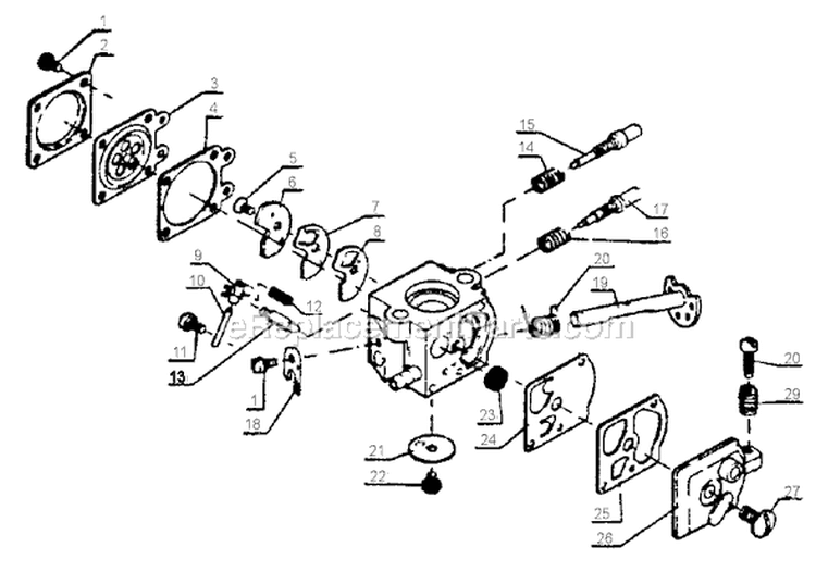 Page B Diagram and Parts List for CS-302S After S/N 64671 Echo Chainsaw