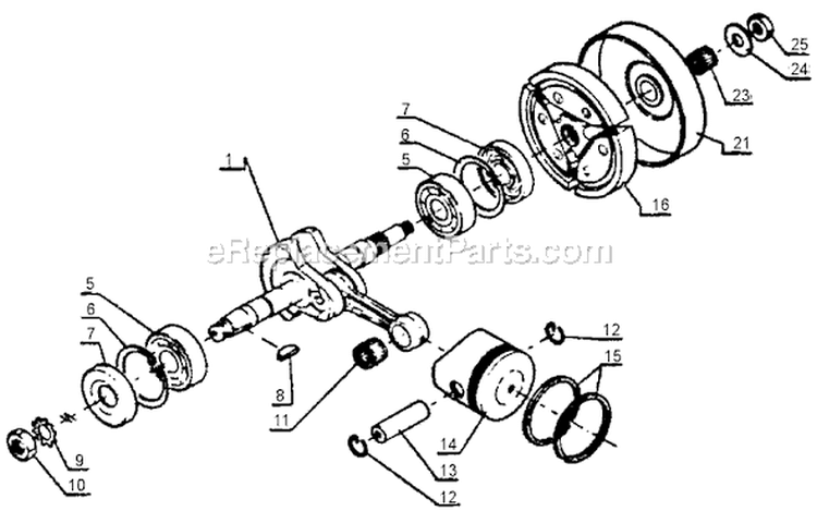 Page E Diagram and Parts List for CS-302S Before S/N 17500 Echo Chainsaw