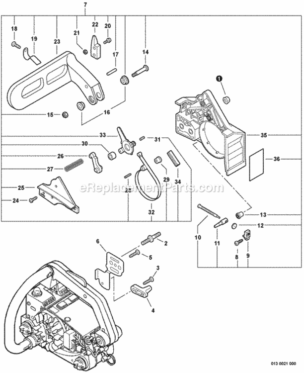 Chain_Brake Diagram and Parts List for CS-303T C26012001001 - C26012999999 Echo Chainsaw