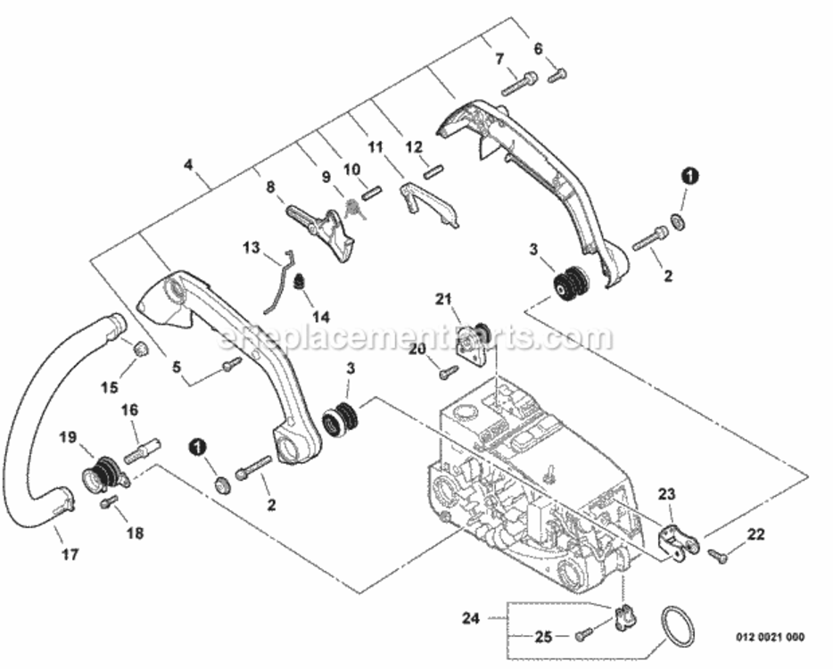 Handles_Throttle_Control Diagram and Parts List for CS-303T C26213001001 - C26213999999 Echo Chainsaw