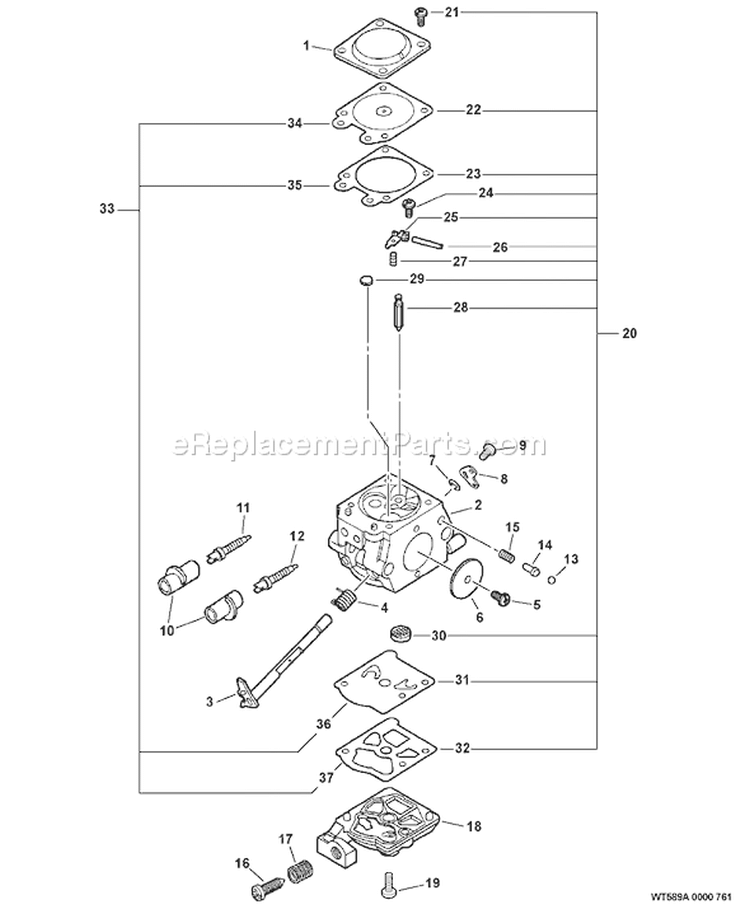 Page A Diagram and Parts List for CS-306 C09413001001 - C09413999999 Echo Chainsaw
