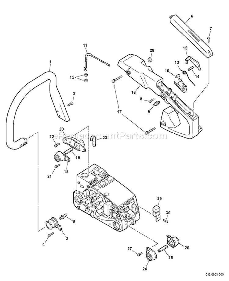Page G Diagram and Parts List for CS-306 C09413001001 - C09413999999 Echo Chainsaw