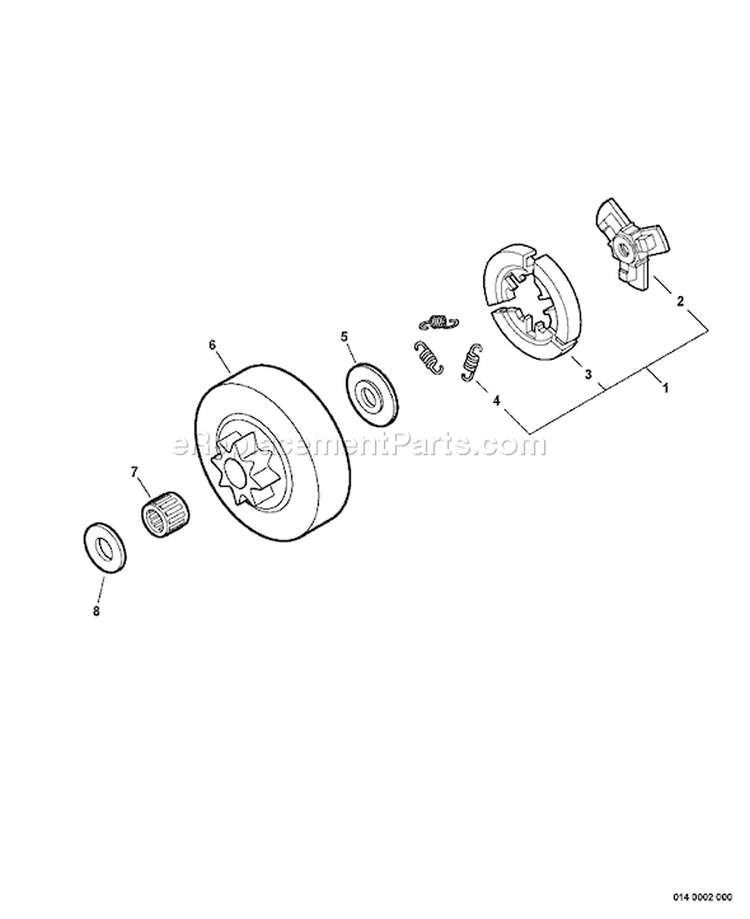 Page D Diagram and Parts List for CS-306 04001001 - 04999999 Echo Chainsaw