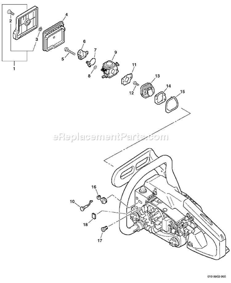 Page L Diagram and Parts List for CS-306 04001001 - 04999999 Echo Chainsaw