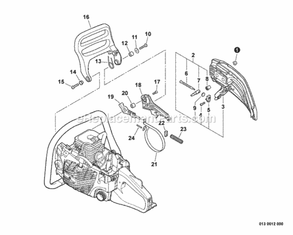 Chain_Brake Diagram and Parts List for CS-310 C23926001001 - C23926999999 Echo Chainsaw