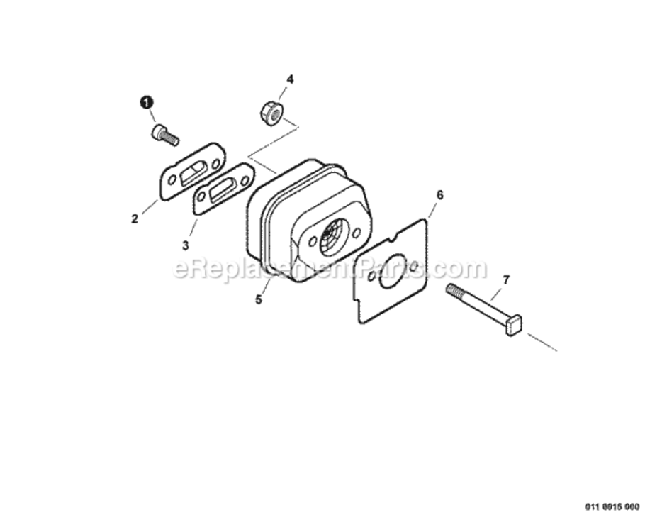 Exhaust Diagram and Parts List for CS-310 C23926001001 - C23926999999 Echo Chainsaw