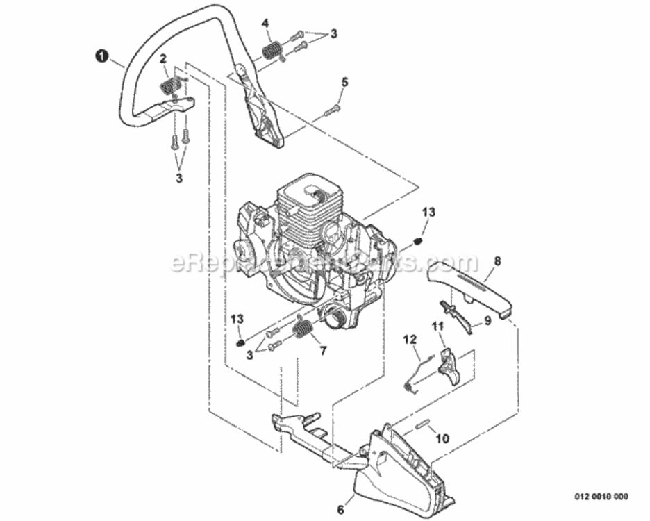 Handles_Throttle_Control Diagram and Parts List for CS-310 C23926001001 - C23926999999 Echo Chainsaw
