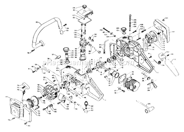 Page C Diagram and Parts List for CS-315 058001 - 090010 Echo Chainsaw