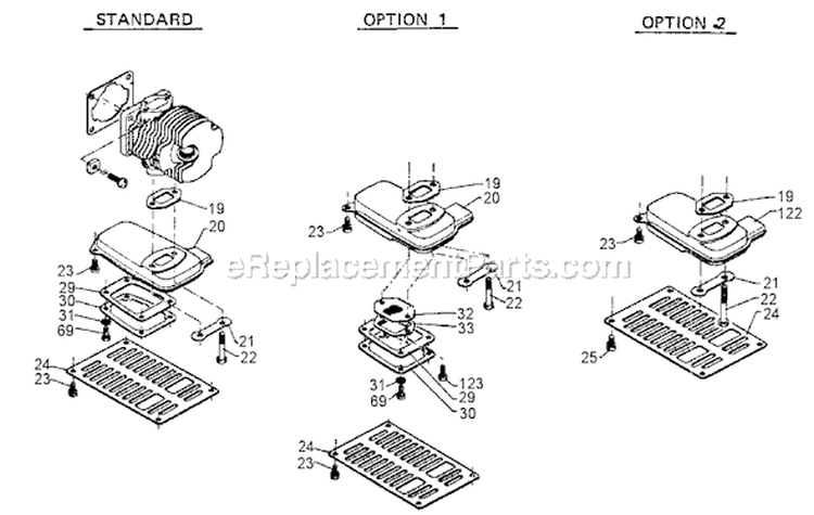 Page B Diagram and Parts List for CS-315 Before S/N 058000 Echo Chainsaw