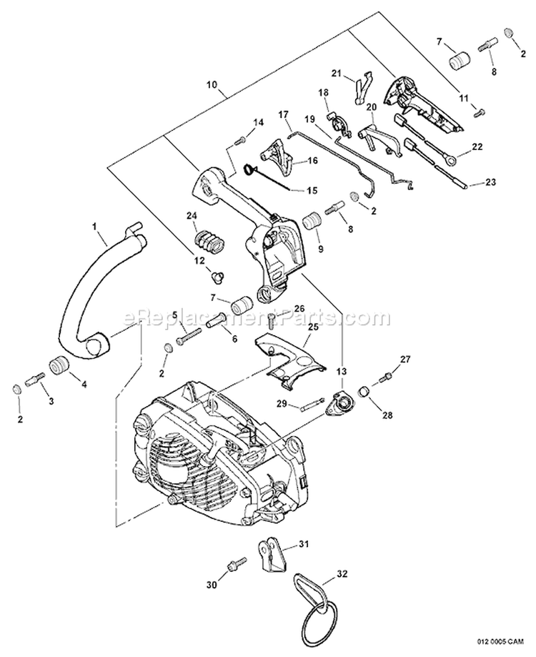 Page G Diagram and Parts List for CS-330MX4 C07213001001 - C07213999999 Echo Chainsaw