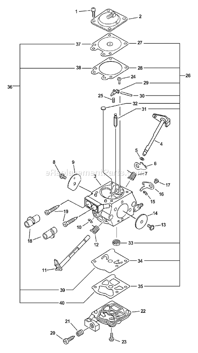 Page A Diagram and Parts List for CS-330T C04212001001 - C04212999999 Echo Chainsaw