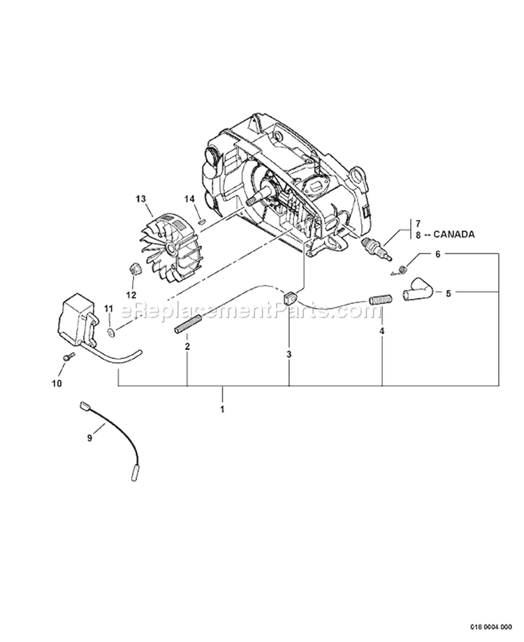 Page H Diagram and Parts List for CS-330T C04212001001 - C04212999999 Echo Chainsaw
