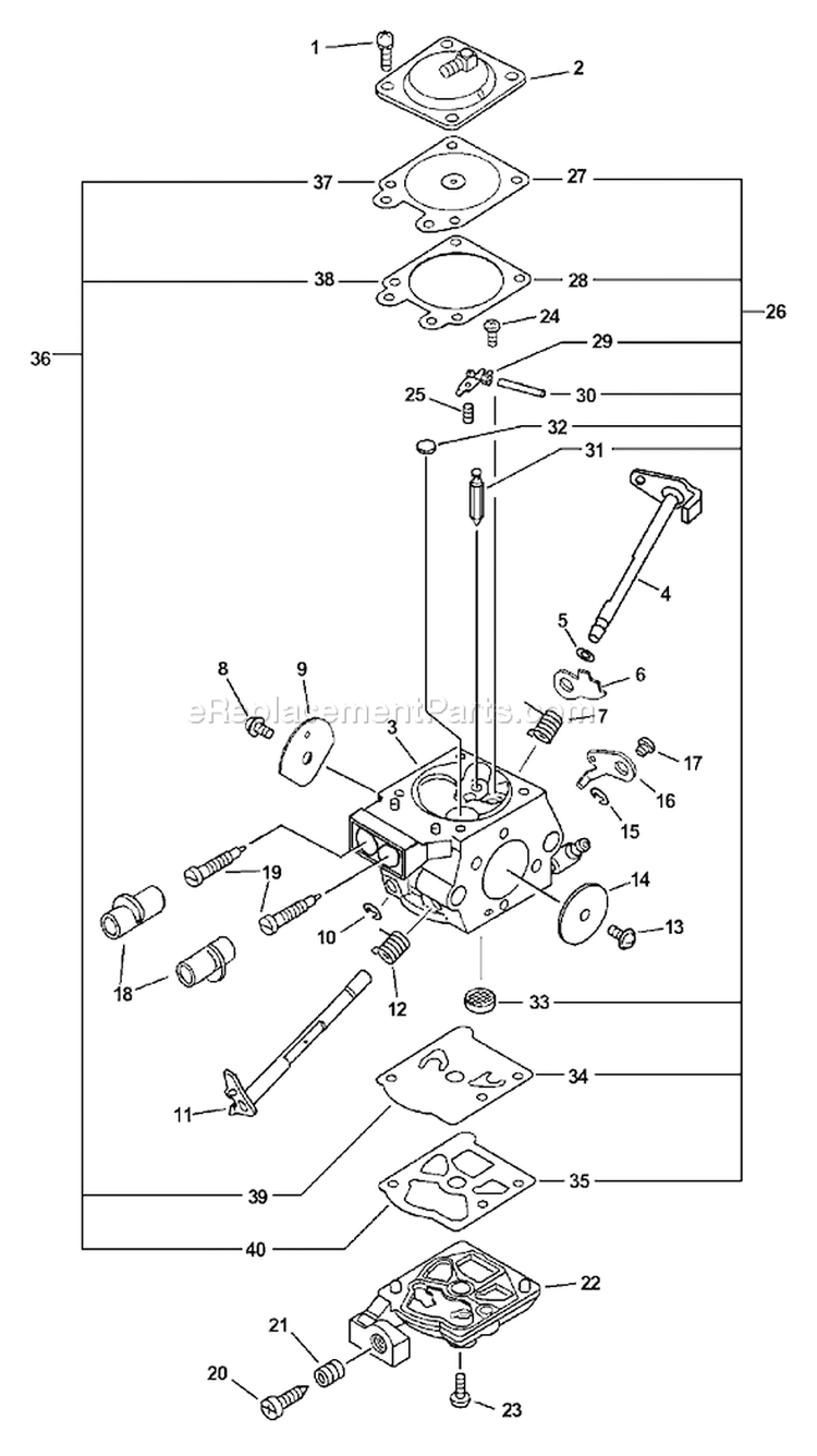 Page A Diagram and Parts List for CS-330T C07711001001 - C07711999999 Echo Chainsaw