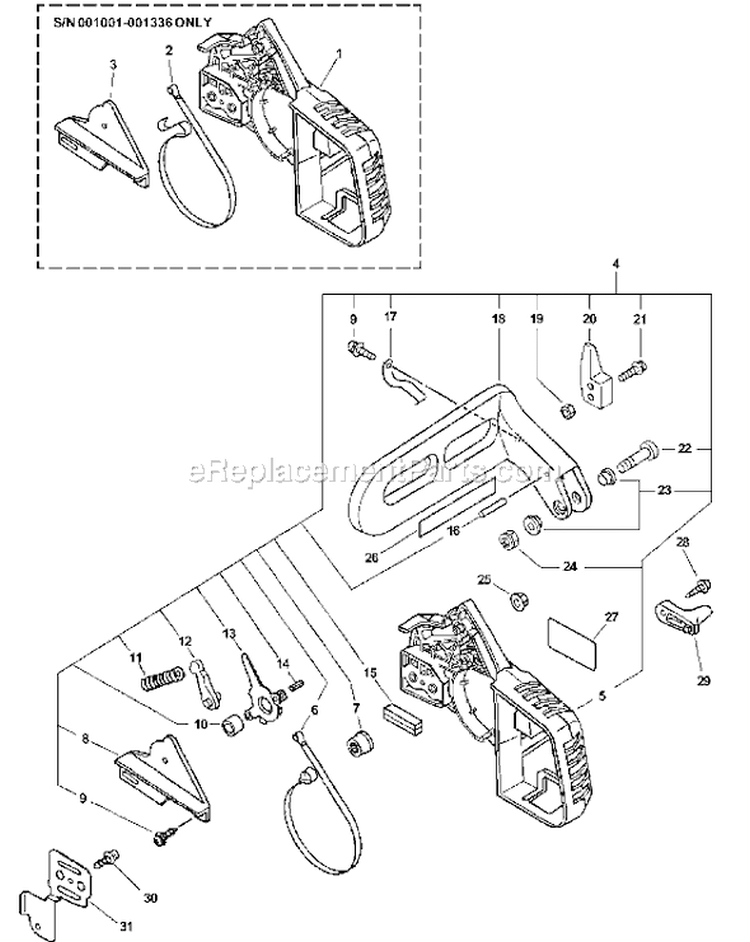 Page C Diagram and Parts List for CS-3400 Type 1 Echo Chainsaw