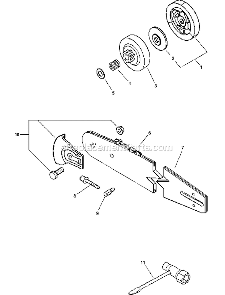 Page D Diagram and Parts List for CS-3400 Type 1 Echo Chainsaw