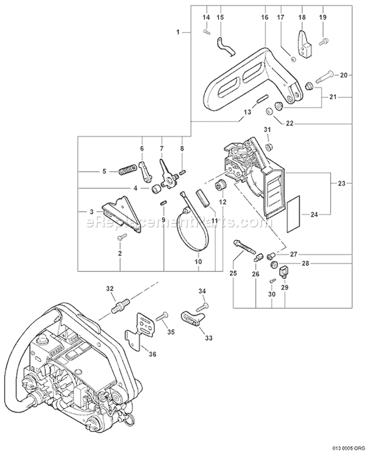 Page B Diagram and Parts List for CS-341 C08511001001 - C08511999999 Echo Chainsaw