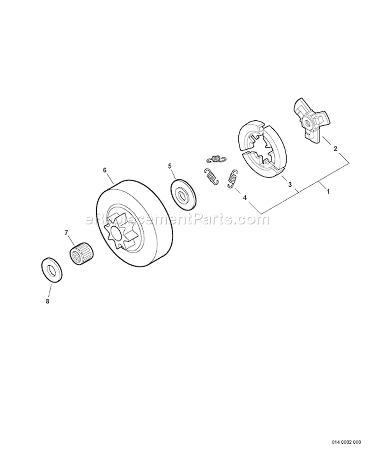 Page C Diagram and Parts List for CS-341 C08511001001 - C08511999999 Echo Chainsaw