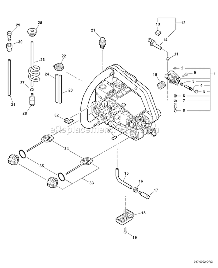 Page F Diagram and Parts List for CS-341 C08511001001 - C08511999999 Echo Chainsaw