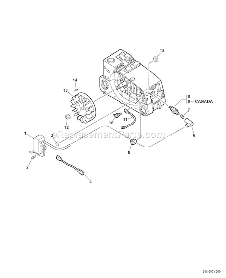 Page H Diagram and Parts List for CS-341 C08511001001 - C08511999999 Echo Chainsaw