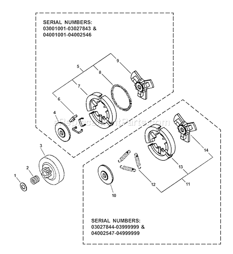 Page C Diagram and Parts List for CS-345 03001001 - 03999999 Echo Chainsaw